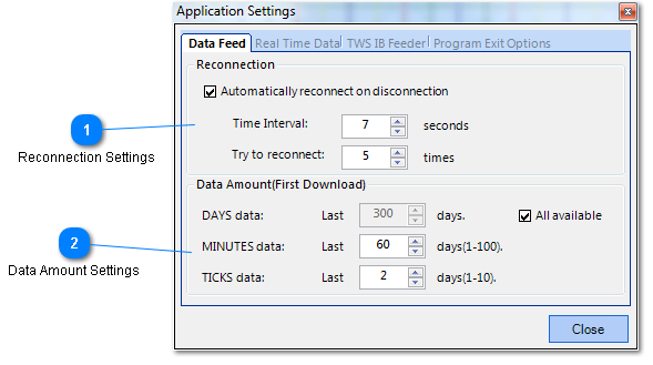 Data Feed tab